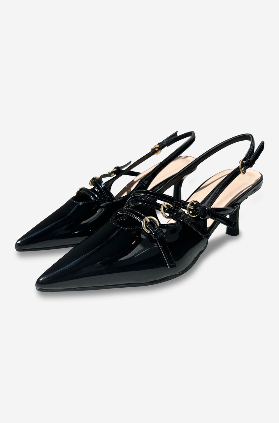 ZAPATO DE TACON NEGRO PATENTE