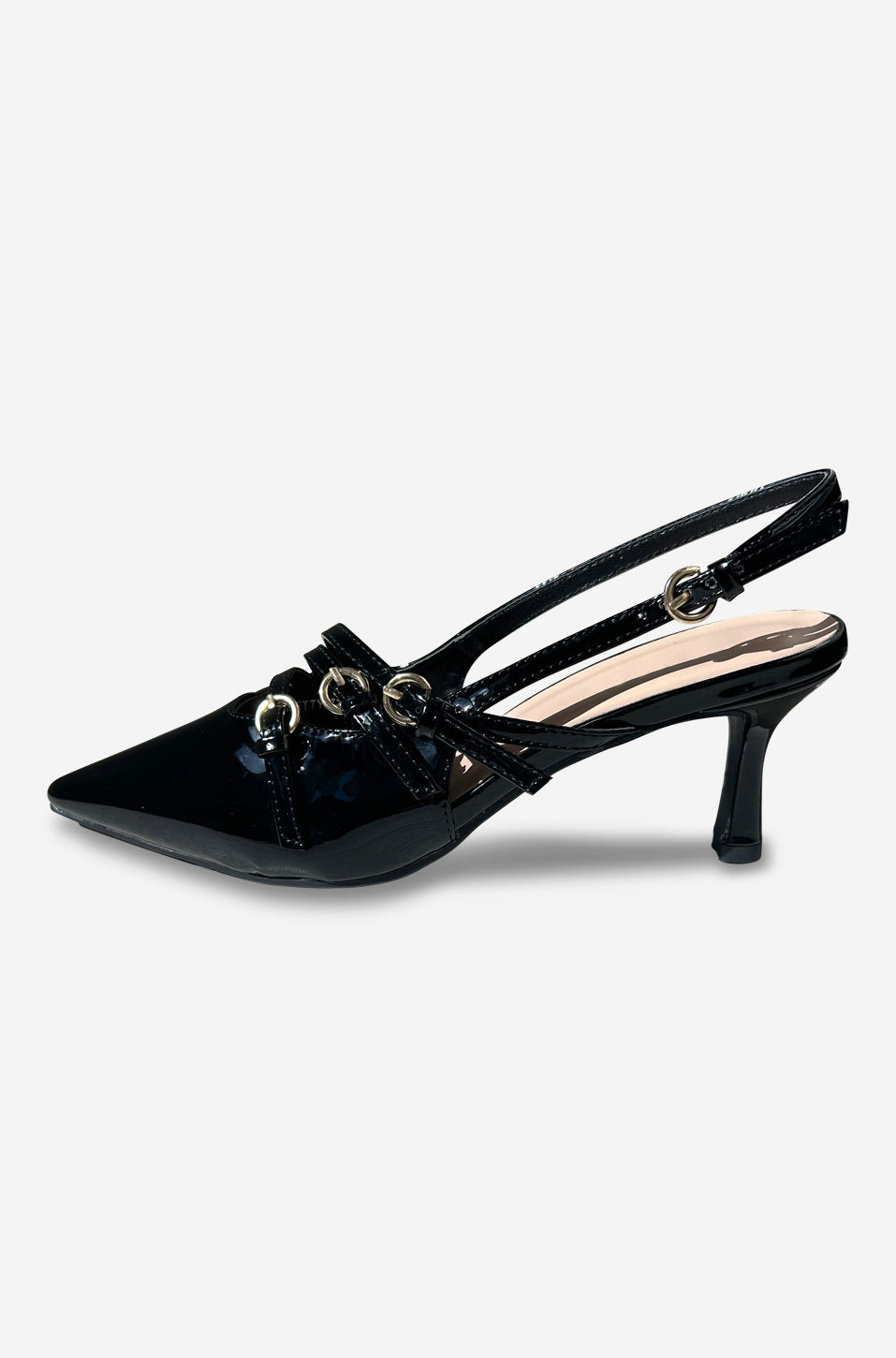 ZAPATO DE TACON NEGRO PATENTE