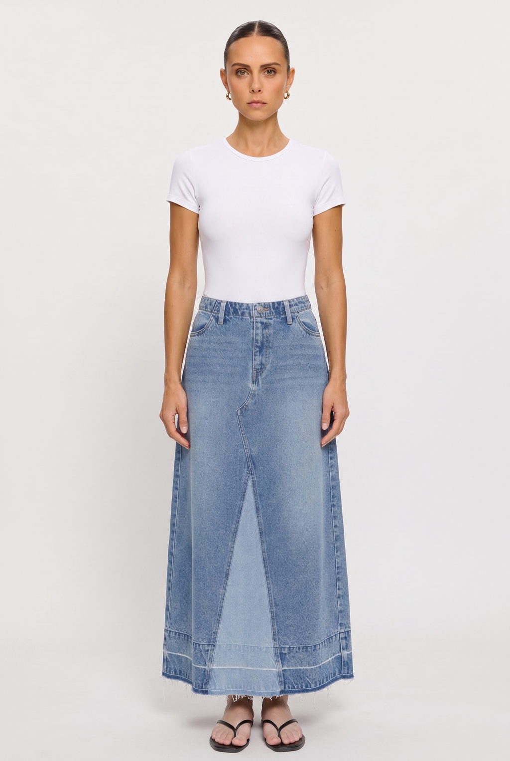 Falda midi denim - frontal