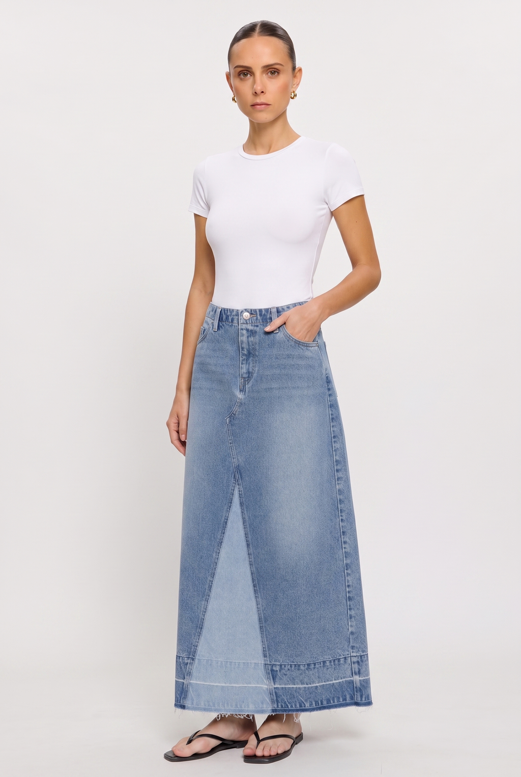 Falda midi denim - ángulo