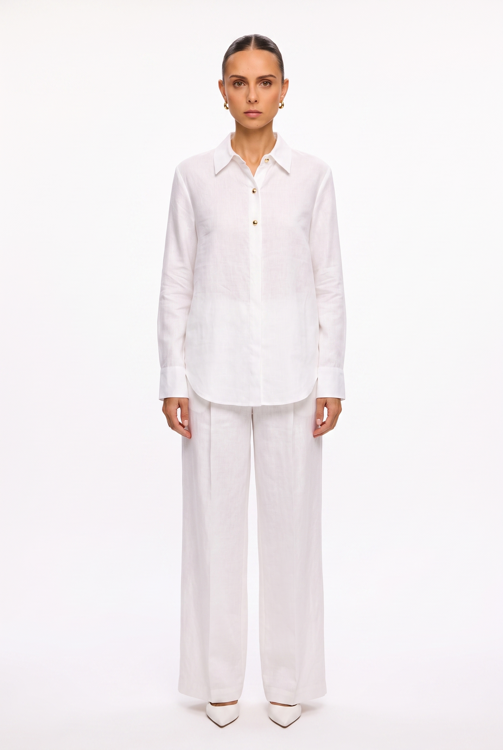 Camisa lino blanca - por fuera