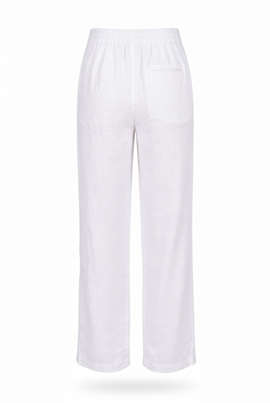 Pantalón lino tiro alto blanco - espalda
