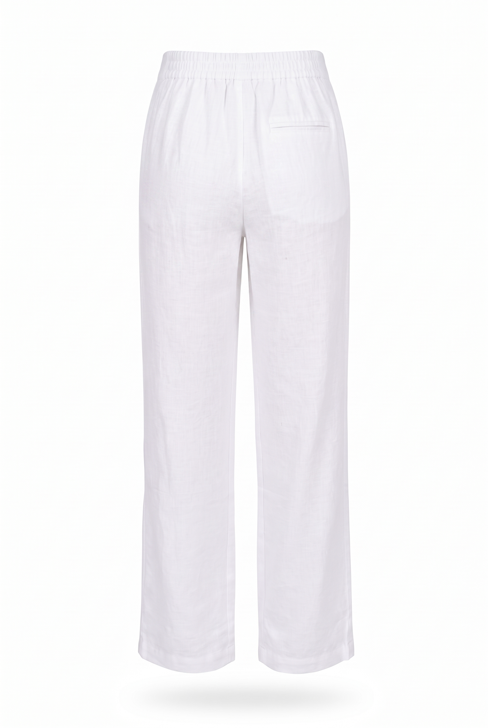 Pantalón lino tiro alto blanco - espalda