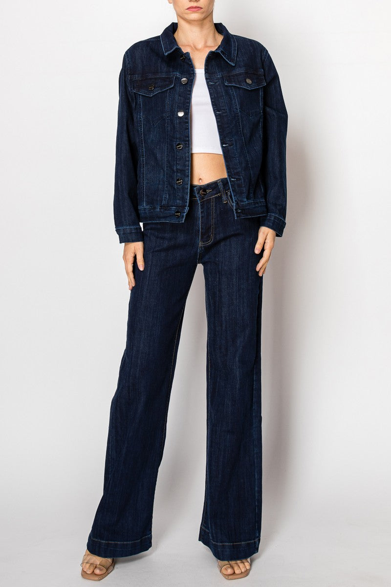CHAQUETA DENIM OSCURO