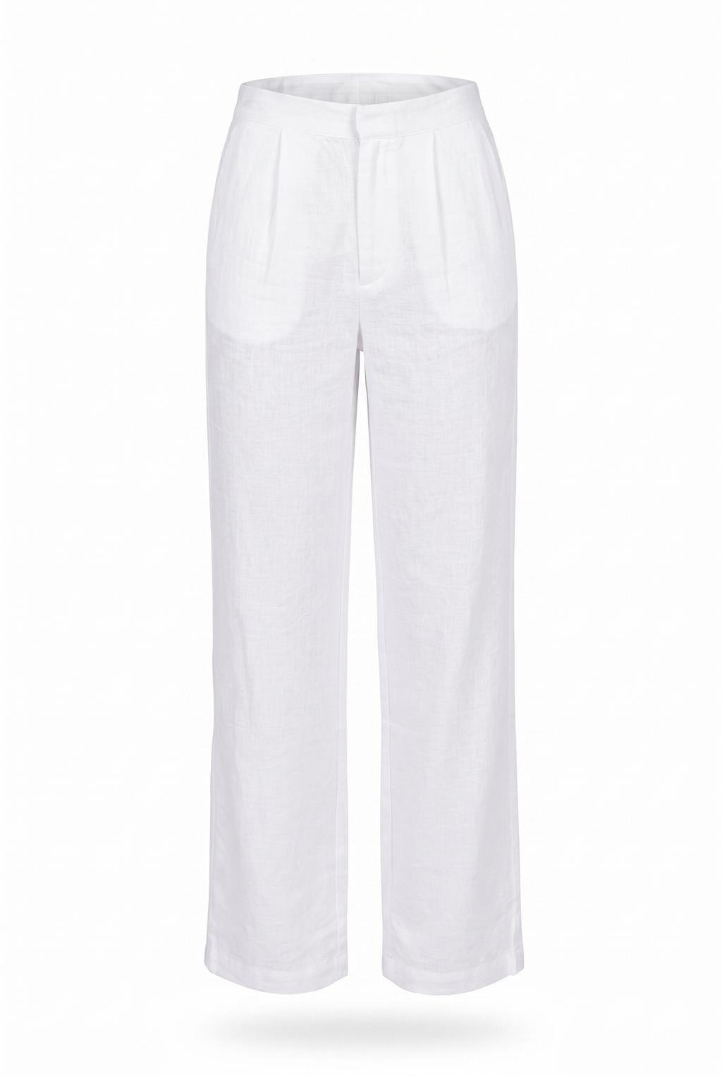 Pantalón lino tiro alto blanco - producto