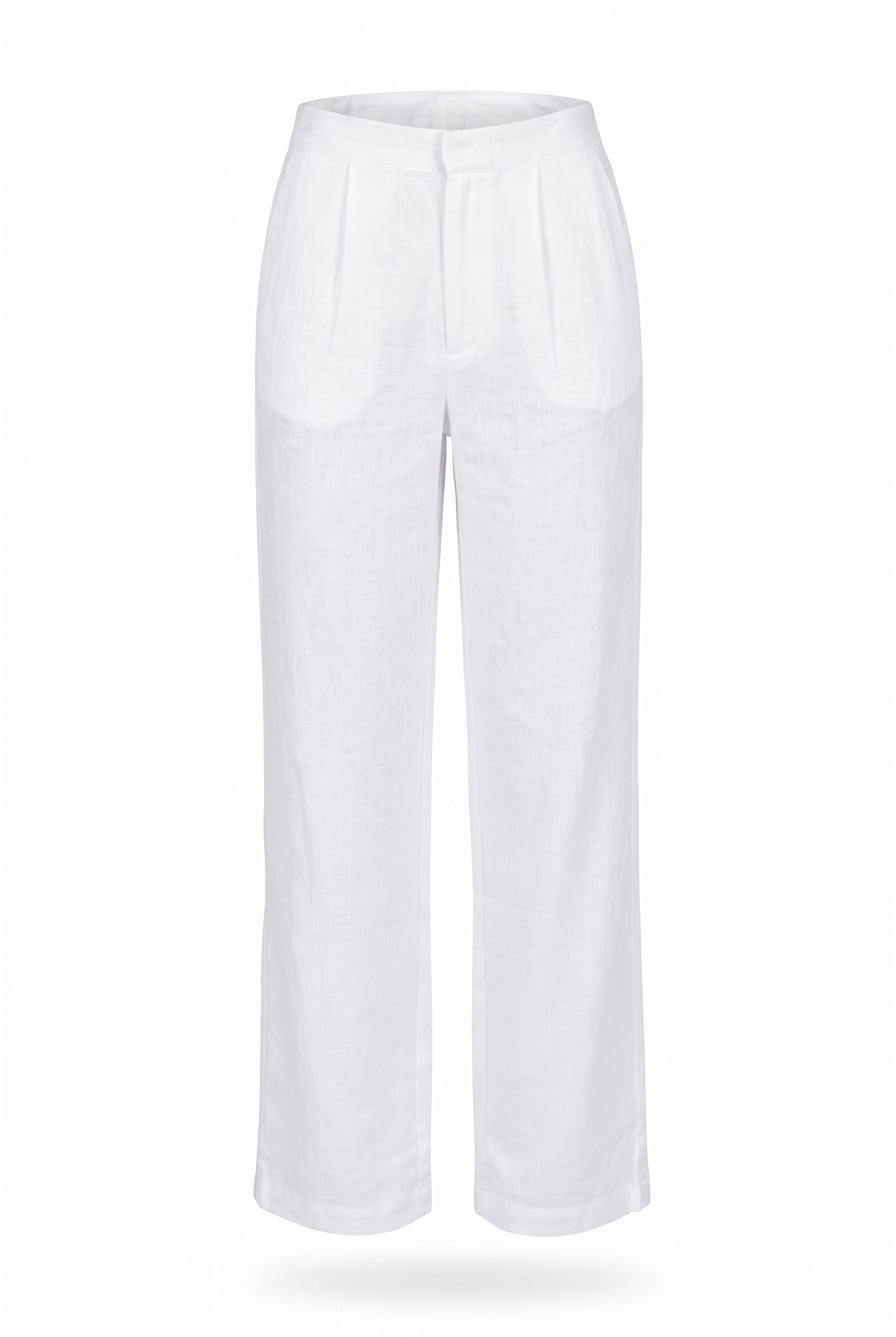 Pantalón lino tiro alto blanco - producto