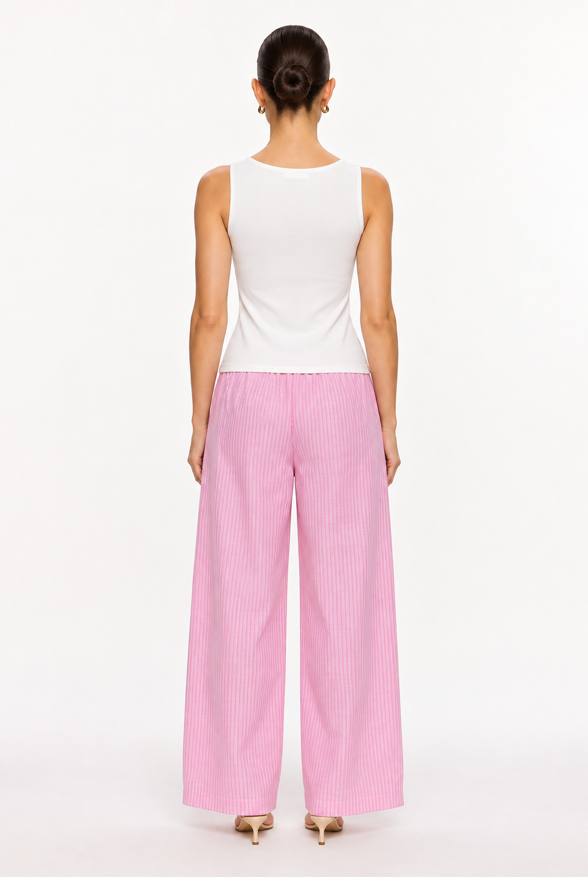 OFF-WHITE DOUBLE-LAYER SQUARE-NECK TOP - back view