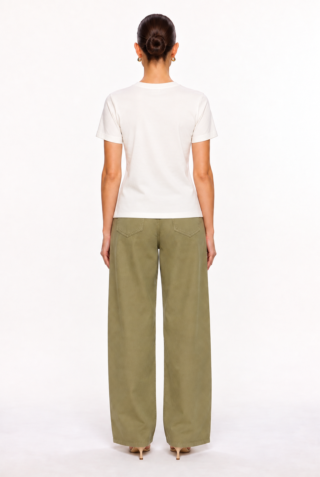 OFF-WHITE SOFT-KNIT CREW-NECK TOP - back view