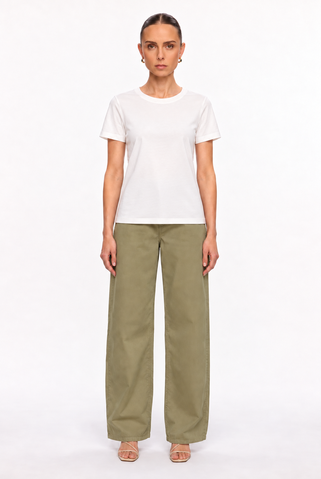 OFF-WHITE SOFT-KNIT CREW-NECK TOP - front view