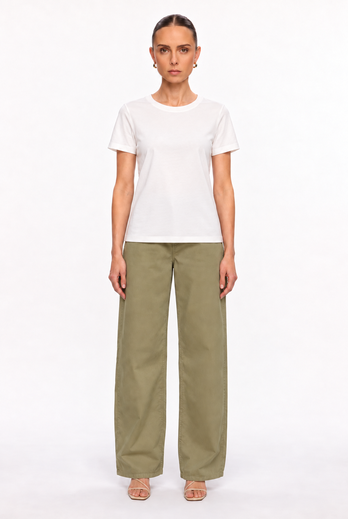 OFF-WHITE SOFT-KNIT CREW-NECK TOP - front view