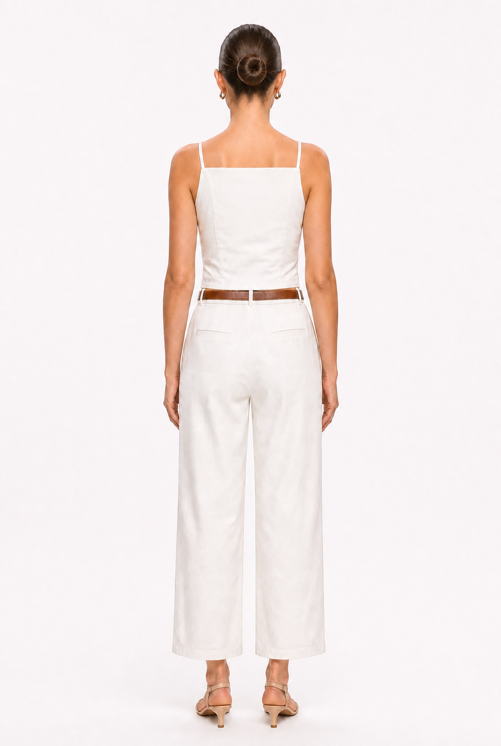 WHITE CAMISOLE TOP AND PANTS SET - Alternate view