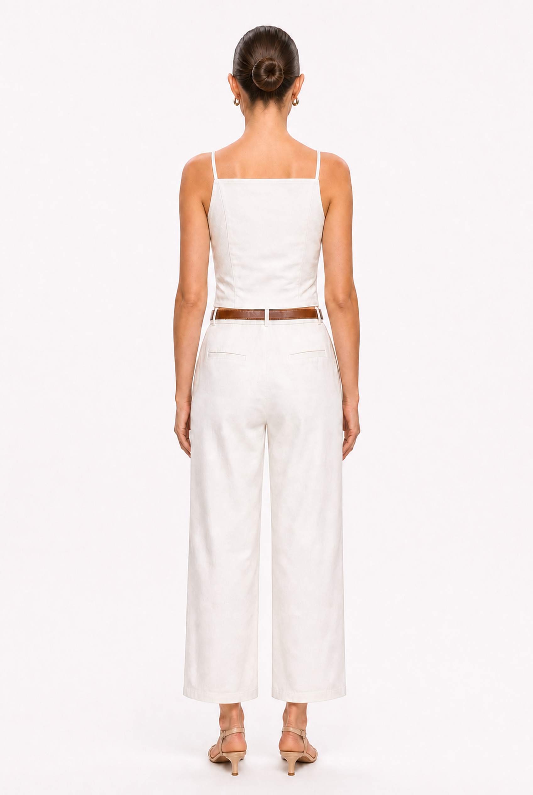 WHITE CAMISOLE TOP AND PANTS SET - Alternate view