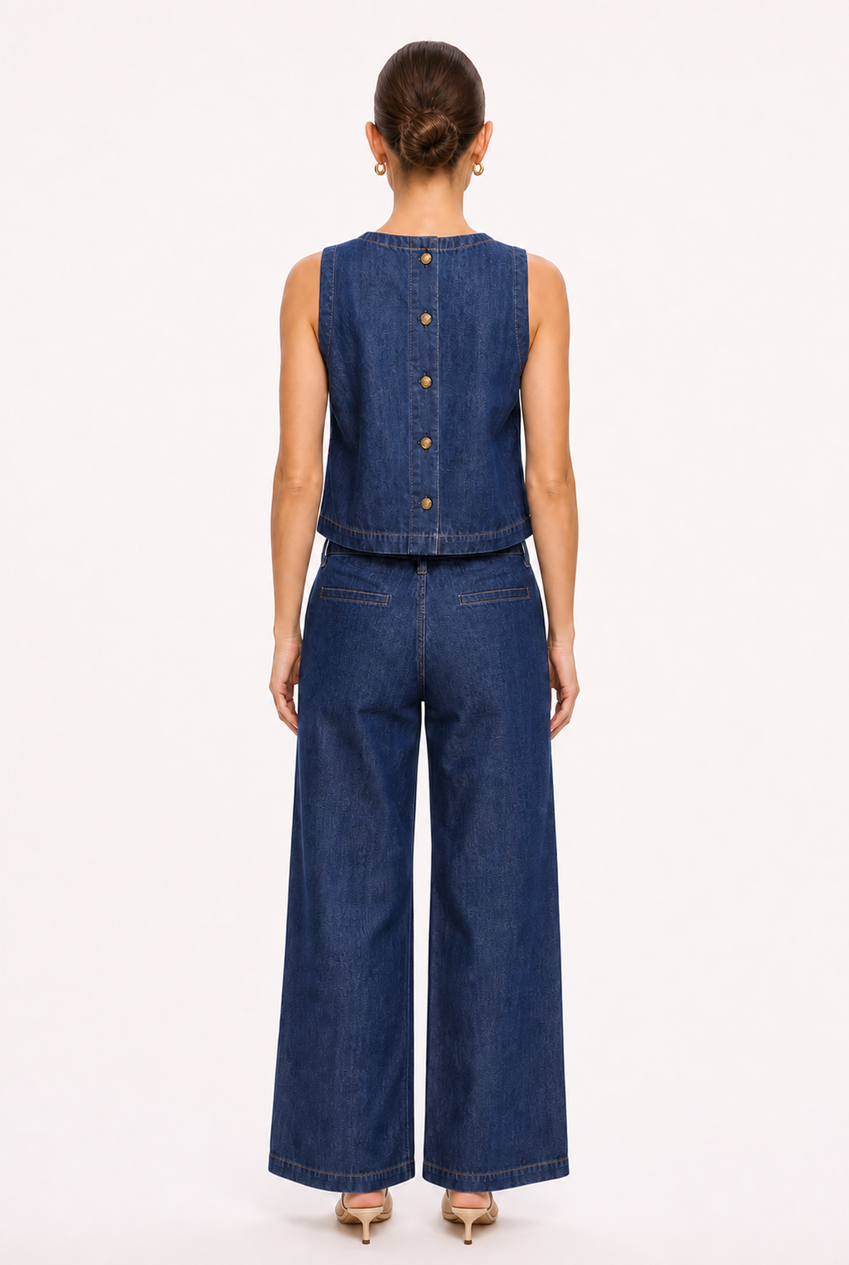 INDIGO DENIM TOP AND PANTS SET - Alternate view