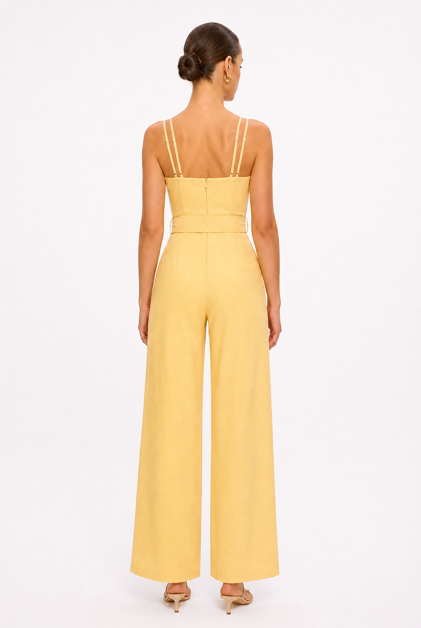 YELLOW BELTED WIDE LEG JUMPSUIT - Alternate view